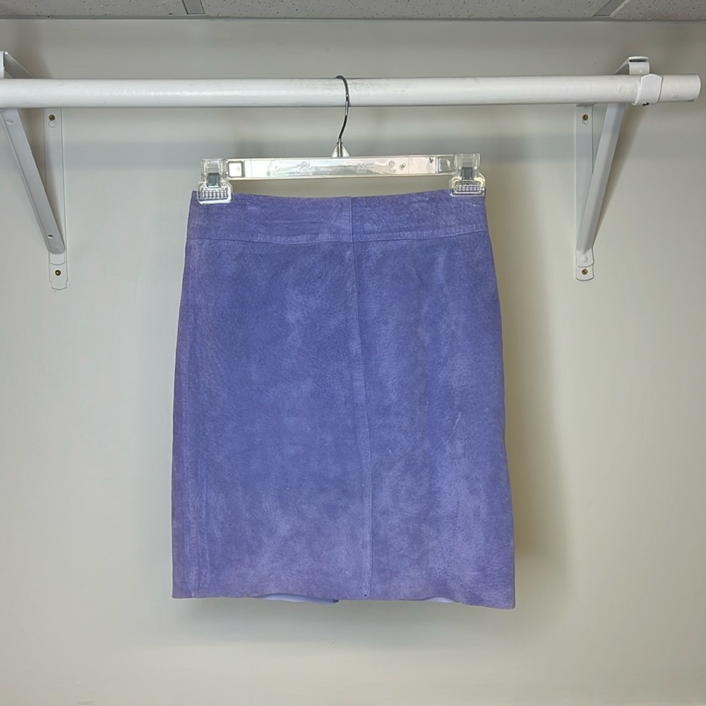 Vintage Express Lilac Purple Suede Pencil Skirt- 4